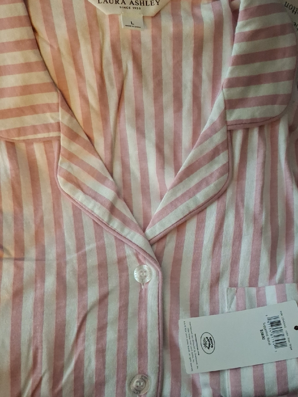 Laura Ashley Pink Stripe Pajama Pant Set